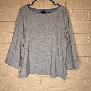 Nautica Gray 3/4 Sleeve Relaxed Blouse size XXL